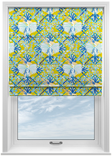 Faded Glamour, China Blue Chartreuse - Twist&Fit Roman Blind